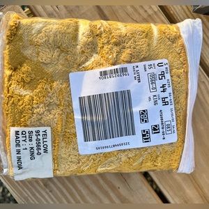 Chenille Tufted Pillow Sham King Size Yellow